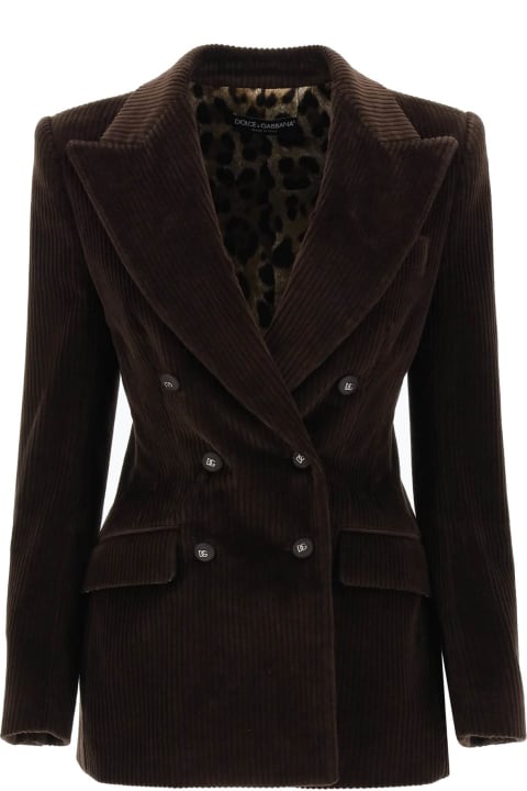 Dolce & Gabbana Coats & Jackets for Women Dolce & Gabbana Double-breasted Corduroy Jacket