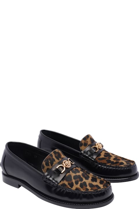 ウィメンズ フラットシューズ Versace Leopard Medusa '95 Loafers