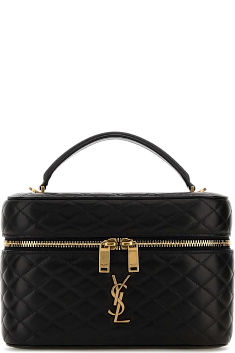 Saint Laurent Black Leather Large Vanity Gaby Handbag