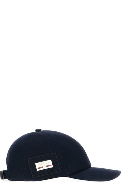 Gucci قبعات لـ القسم الرجالي Gucci Midnight Blue Cotton Baseball Cap