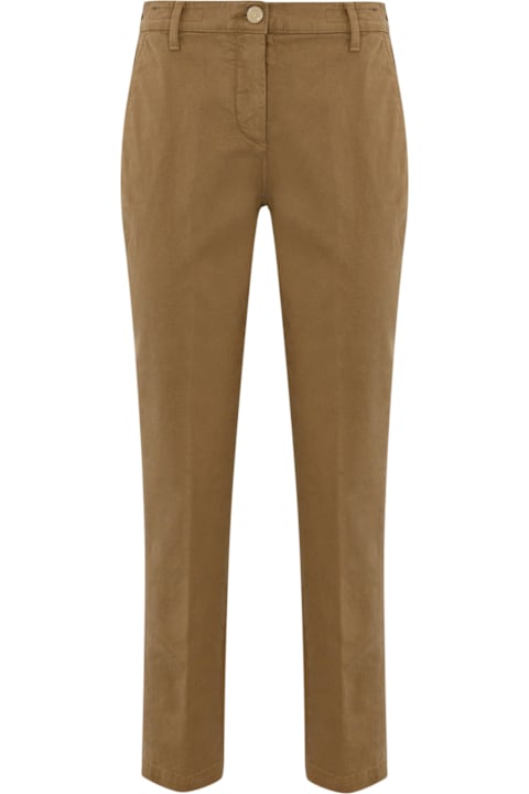 Hand Picked Pants & Shorts for Women Hand Picked "rosa" Chino Trousers In Brown Cotton