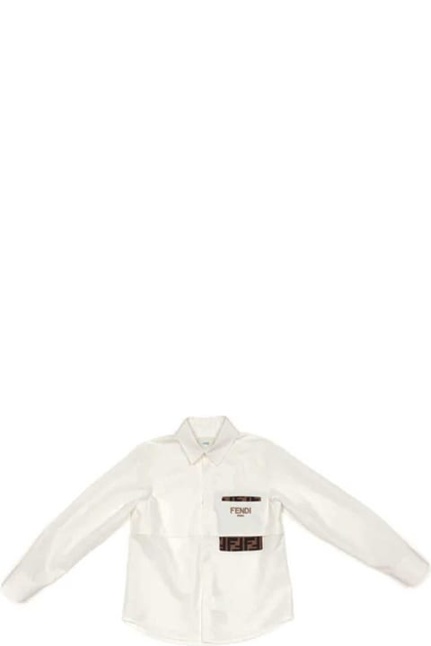 White Shirt With Logo Details