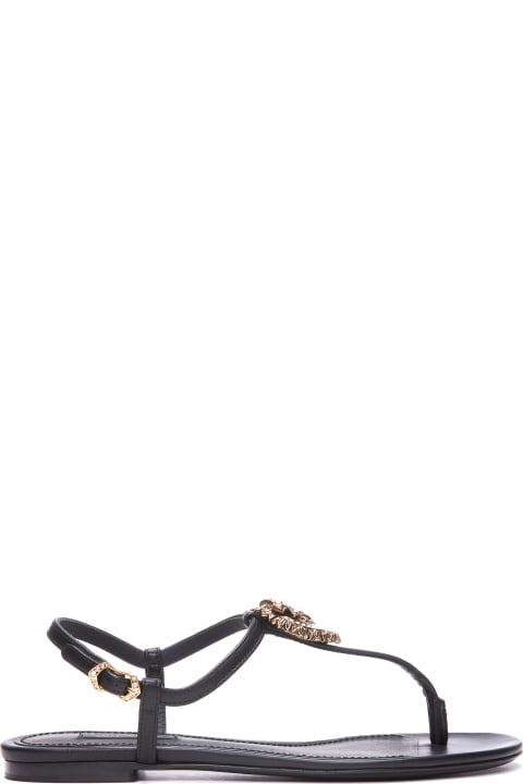Dolce & Gabbana Sandals for Women Dolce & Gabbana Devotion Nappa Thong Sandals