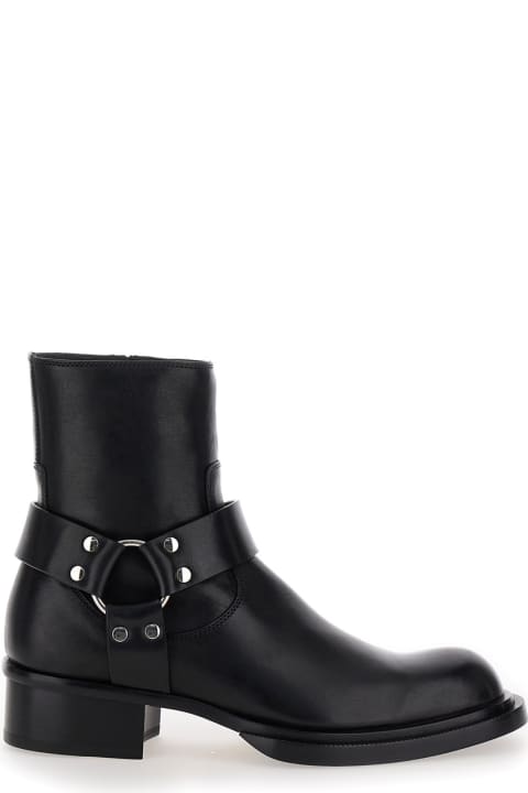 Alexander McQueen Boots for Men Alexander McQueen Black Ankle Boots With Harness Detail In Leather Man