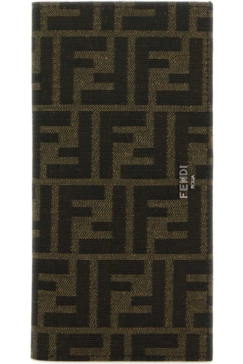 Fendi Wallets for Men Fendi Embroidered Fabric Card Holder