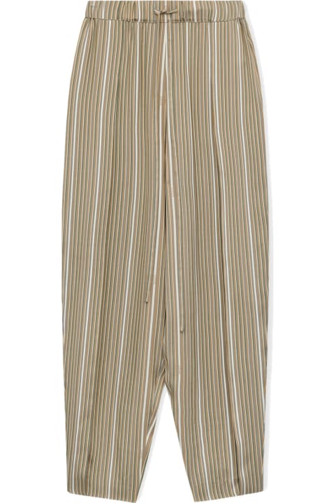 Stripe Balloon Trousers In Silk