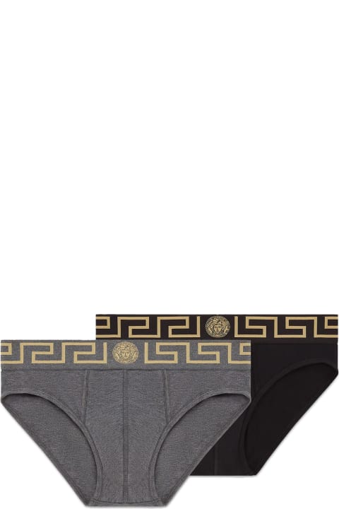 Versace Underwear for Women Versace Pack Of Two Panties With Greek Border