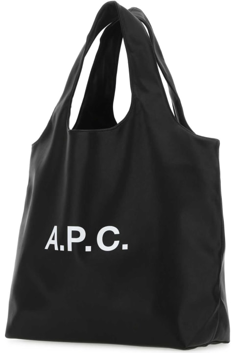 A.P.C. Men A.P.C. Black Synthetic Leather Shopping Bag