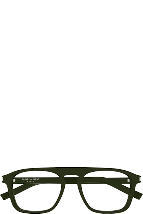 Eyewear for Men Saint Laurent Eyewear Saint Laurent Sl 157 Linea Corner Angle 011 Green Transparent Glasses