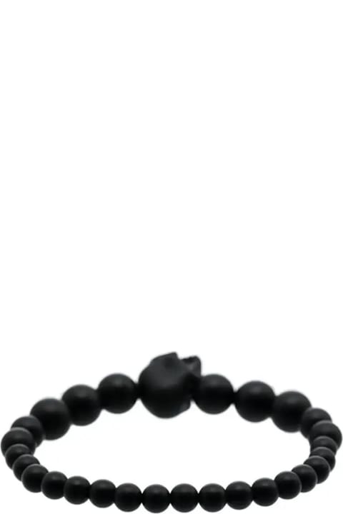 Jewelry for Men Alexander McQueen Skull Bracelet With Pearls In Black