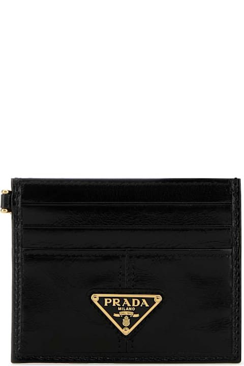 Prada Wallets for Women Prada Black Leather Card Holder