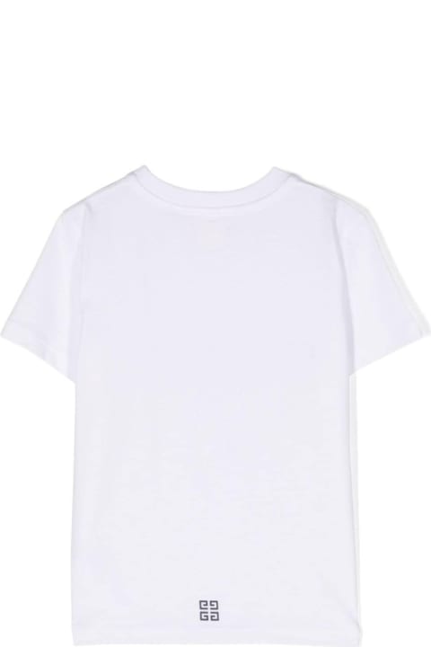 Fashion for Boys Givenchy White Crewneck T-shirt With Contrasting Logo Lettering Print In Cotton Boy
