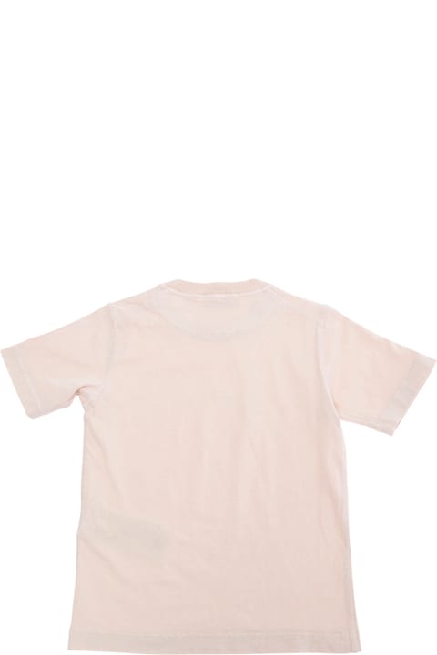 Homeware Stone Island Junior Pink T-shirt With Round Neck And Logo Embroidery On The Front In Cotton Boy