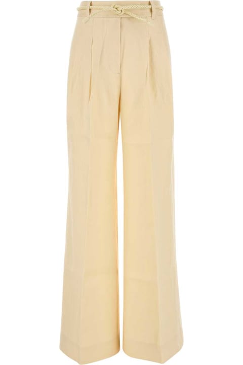 Zimmermann Pants & Shorts for Women Zimmermann Cream Linen Illuminate Wide-leg Pant