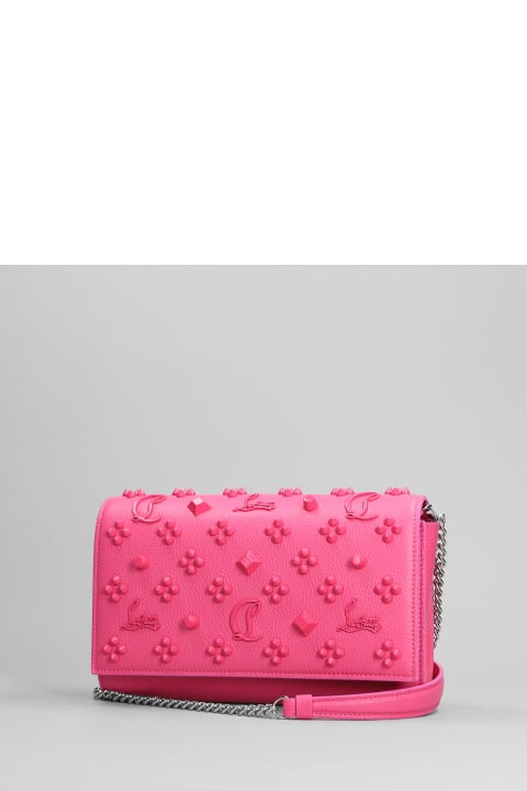 Christian Louboutin for Women Christian Louboutin Paloma Clutch Shoulder Bag In Rose-pink Leather