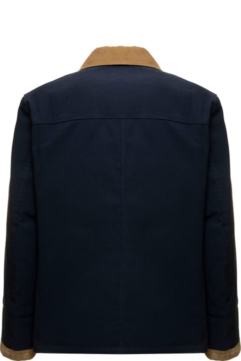 Blue And Beige Cotton Jacket Fay Archive Man