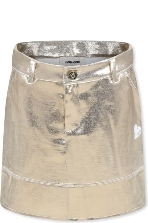 Bottoms for Girls Zadig & Voltaire Gold Skirt For Girl With Herat