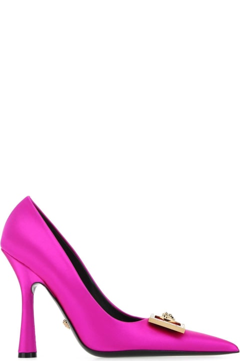 Versace High-Heeled Shoes for Women Versace Fuchsia Satin Pumps