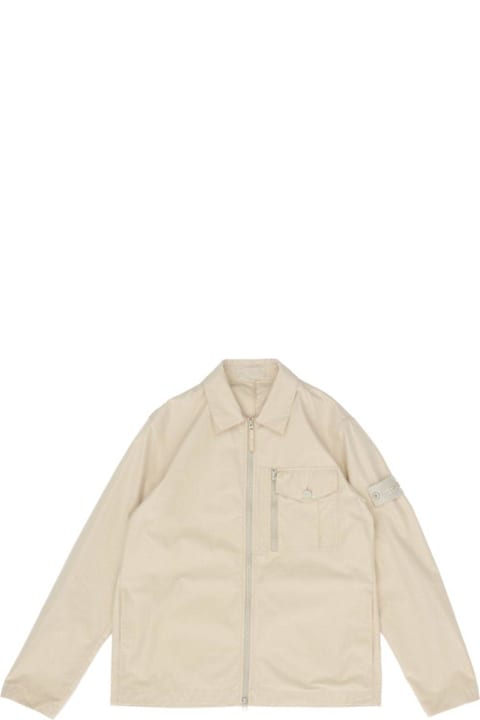 معاطف وجواكت لـ القسم الرجالي Stone Island Compass Patch Zipped Jacket