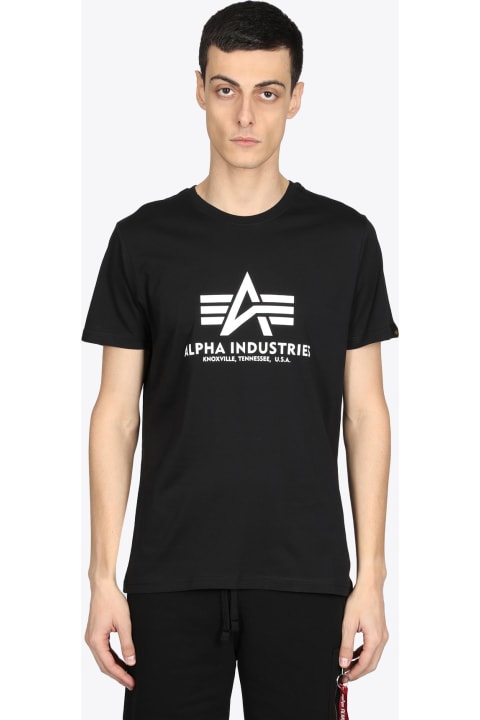 Basic T-shirt Black cotton t-shirt with front logo print