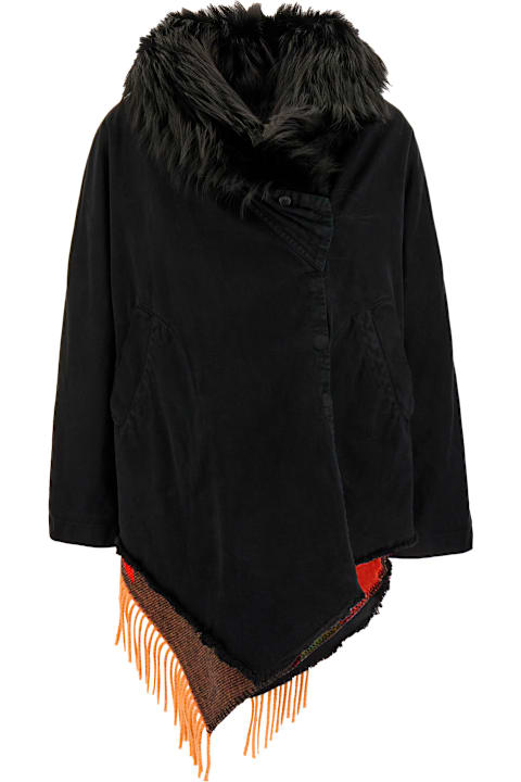 Bazar Deluxe Clothing for Women Bazar Deluxe Black Stretch Cotton Parka