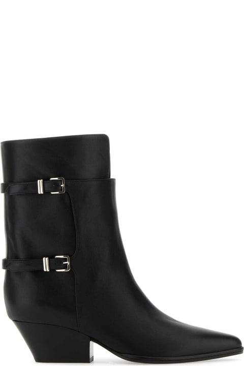 Fashion for Women Sergio Rossi Black Leather Thalestris Ankle Boots