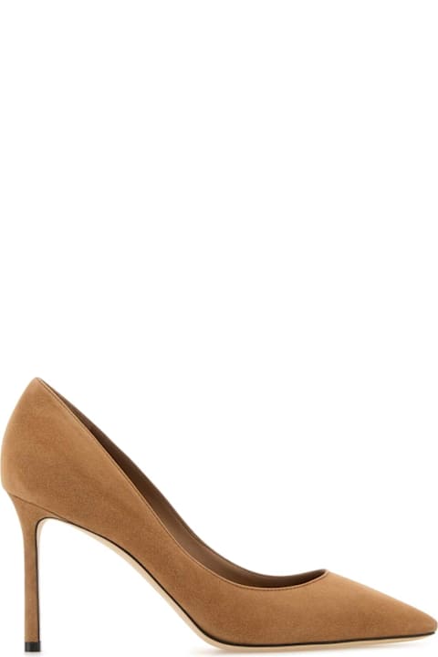 Jimmy Choo for Kids Jimmy Choo Camel Suede Romy 85 Pumps
