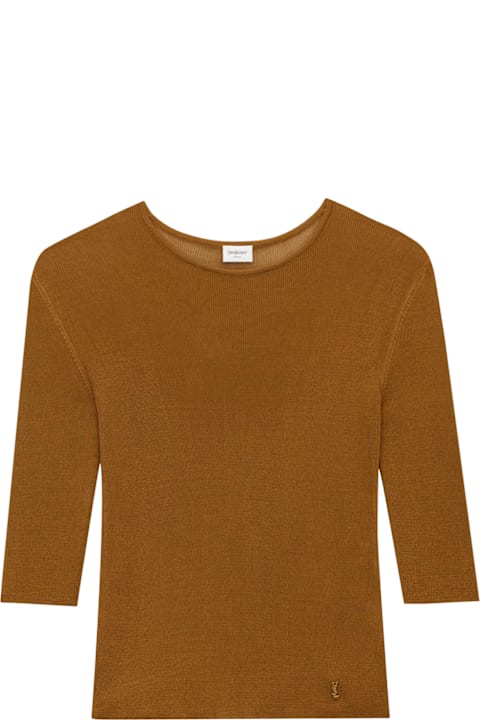 Fashion for Women Saint Laurent Semi-sheer Certified Viscose Knitted Top