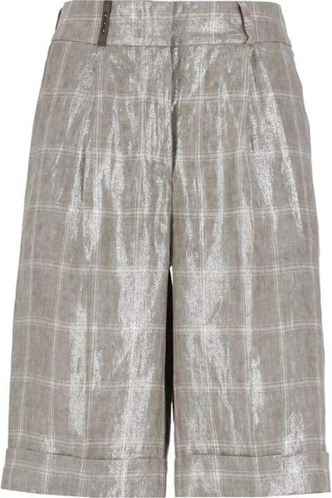 Peserico Pants & Shorts for Women Peserico Check Linen Shorts