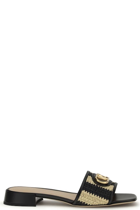 Homeware Valentino Garavani Vlogo Signature Raffia Slide Sandals