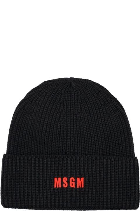 MSGM for Men MSGM Logo Embroidered Knitted Beanie MSGM