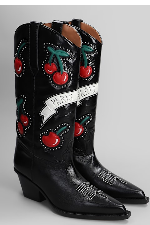 Paris Texas Boots for Women Paris Texas Cherry Blossom 60 Texan Boots In Black Leather