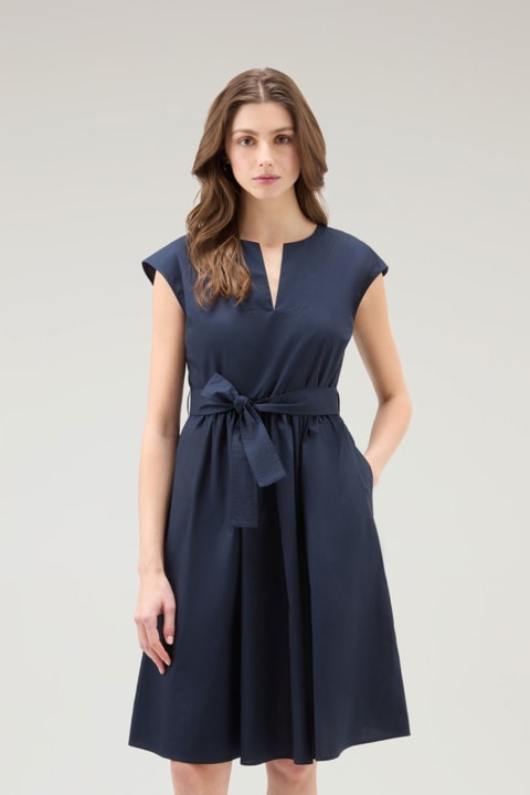 Woolrich for Women Woolrich Blue Poplin Midi Dress
