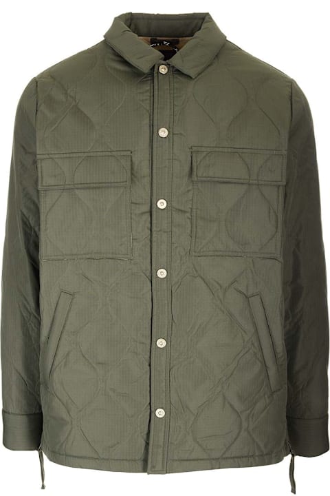 Taion Coats & Jackets for Men Taion Military Green Quilted Overshirt