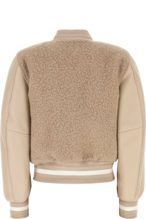 Givenchy Coats & Jackets for Women Givenchy Cappuccino Alpaca Blend Bomber Jacket