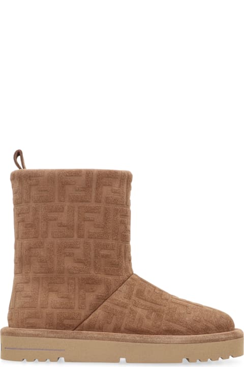 Fendi Low Boots Apres Chic In Suede