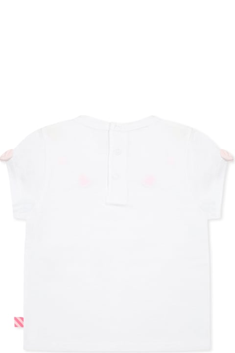 Billieblush Clothing for Baby Girls Billieblush White T-shirt For Baby Girl With Hearts And Flowers