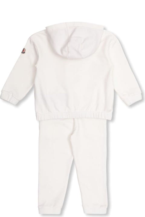 Sale for Baby Girls Moncler Logo Flocked Long-sleeved Tracksuit