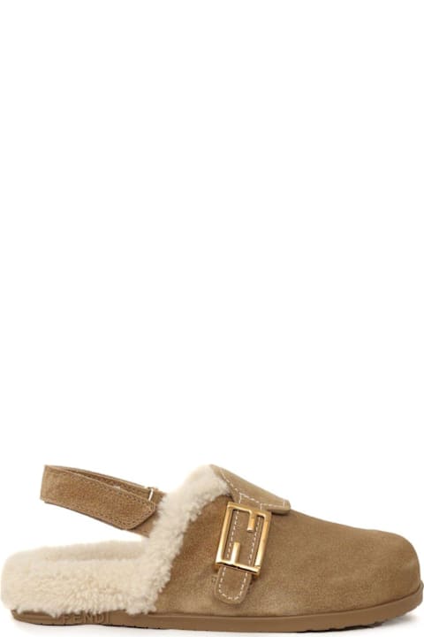 Fendi for Boys Fendi Buckle Detailed Sabots