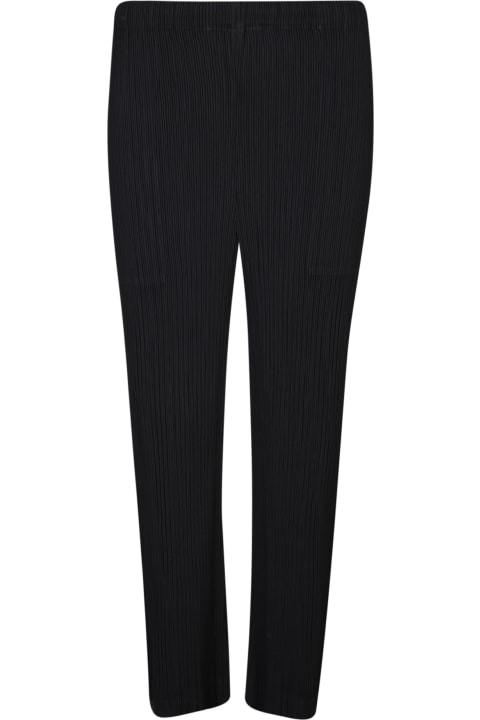 Issey Miyake for Men Issey Miyake Pleated Black Straight Trousers
