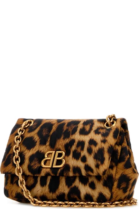 Balenciaga لـ Women Balenciaga Printed Nylon Mini Monaco Shoulder Bag