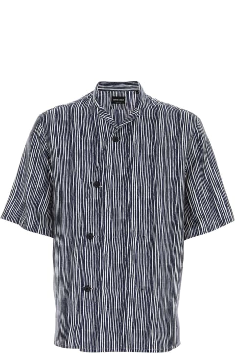 Giorgio Armani Shirts for Men Giorgio Armani Embroidered Satin Shirt