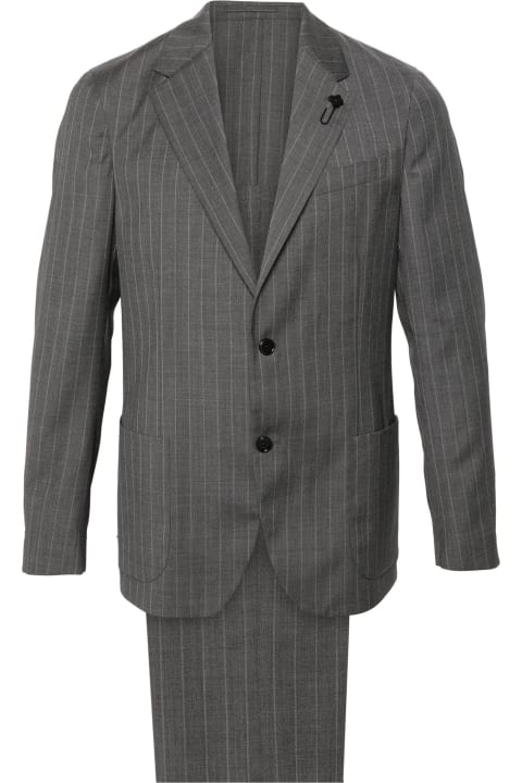 Suits for Men Lardini Pinstriped Single-breasted Wool Suit