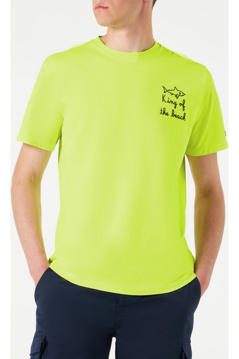 أدوات منزلية MC2 Saint Barth Man T-shirt With King Of The Beach Embroidery