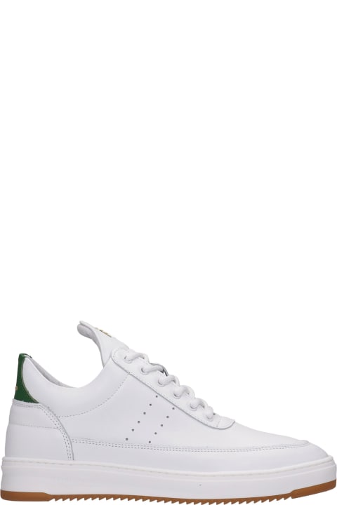 Low Top Sneakers In White Leather