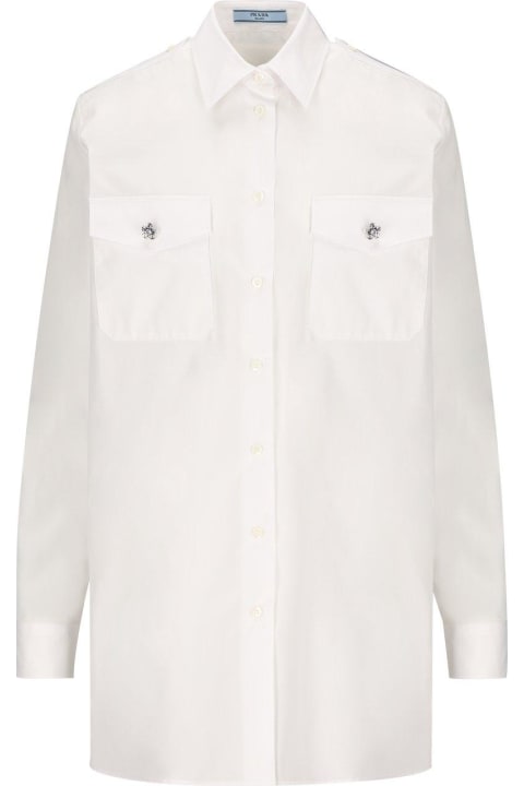 Prada for Women Prada Embellished Long-sleeved Buttoned Shirt