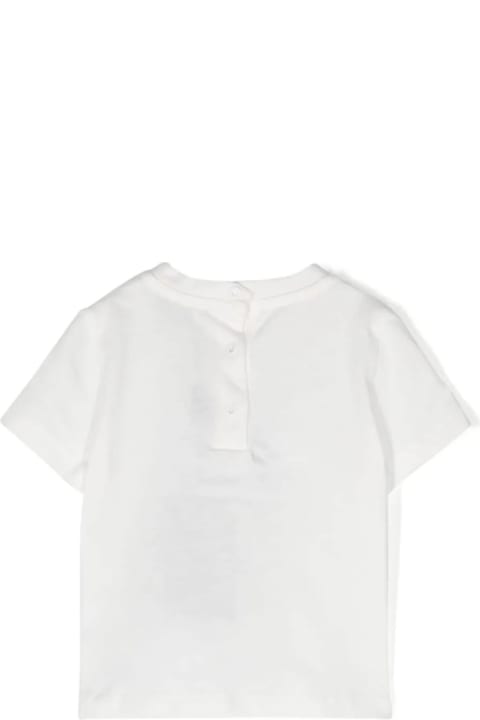 Topwear for Baby Girls Etro White T-shirt With Light Blue Pegasus Motif