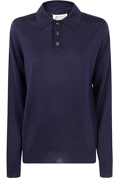 Shirts for Men Maison Margiela Long-sleeved Knitted Polo Shirt