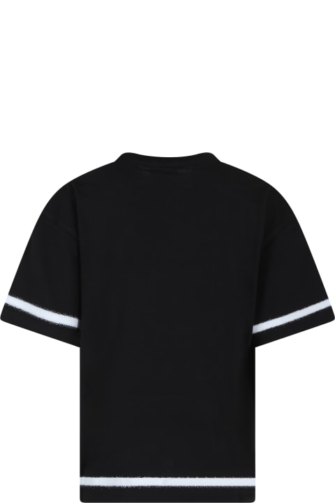 Fashion for Boys Little Marc Jacobs Black T-shirt For Girl With Logo