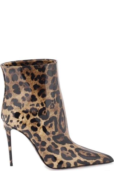 Boots for Women Dolce & Gabbana Glossy Leather Ankle Boots